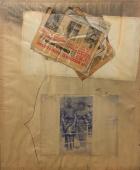 Vicenç Viaplana, "Vides provocades 2", 1976 transfer y collage de papeles sobre papel emulsionado 112,5 x 100 cm