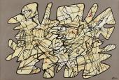 Jean Dubuffet, "Parachiffre XXVII", 1974 pintura sobre paper sobre tela 68,5 x 100,6 cm.