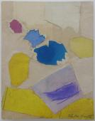 Esteban Vicente, 'Sense títol' 1982 collage de paper, pastel, guaix i llapis sobre cartró 25 x 20 cm