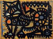 Cardona Torrandell, 'Gat-màquina' 1957 oli sobre paper sobre fusta 25,7 x 33,5 cm