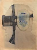 Vicenç Viaplana, "Sin título", 1976 pencil, transfer and collage on paper 73,5 x 55,5 cm