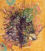 Magda Bolumar, "Untitled", 1963  ink and shellac on cardboard 25 x 22 cm