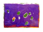 Xavier Escribà, "Pels ulls de Paul Klee- 45 anys (violeta, verd, taronja)", 2014 acrílic sobre tela 55 x 78 cm.