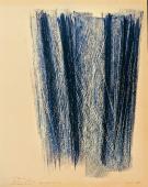 Hans Hartung, "Untitled", 1968 pastel and 'grattage' on paper 34,3 x 26 cm