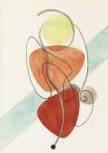 Auguste Herbin, 'Composition abstraite' water color on paper 34 x 24,5 cm