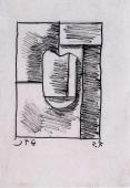 Joaquín Torres-García, "Construcción con forma", 1927 tinta sobre papel 13,5 x 9,5 cm