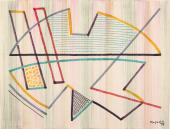 Alberto Magnelli, "Sans titre", 1959 retoladors sobre paper de tapisseria 47,5 x 63,5 cm.
