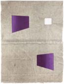 Lluís Lleó, "Purple Room", 2013 oli, tinta i fil de cotó sobre paper Nepal J.M.3 106,7 x 81,3 cm.