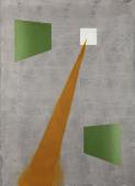 Lluís Lleó, "Studio Sandstorm", 2014 oil and thread on canvas 182,5 x 131 cm.