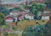 Joan Miró, "Village", 1915 oil on canvas on cardboard 16 x 22 cm © Successió Miró 2020