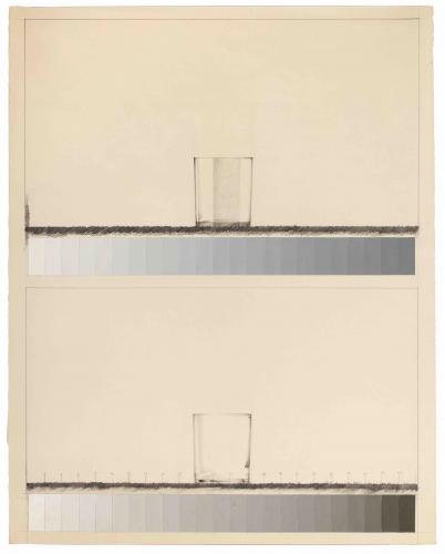 Hernández Pijuan, 'Dues copes 3' 1971 guaix i llapis sobre paper 64 x 54,7 cm